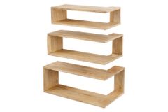Massives 3er Set Wandregale SURREAL 65cm natur Außenecke Mangoholz