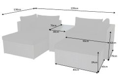 Outdoor Gartenlounge Set XXL MODULAR grau Polyrattan Sitzgruppe wetterfest inkl. Kissen