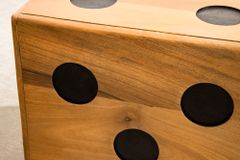 Massiver Würfel-Hocker CUBE 40cm natur Mangoholz Beistelltisch stapelbar