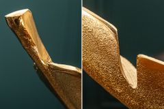 Design Deko Schale GOLD LEAF 65cm gold Blatt Design Metall Handarbeit