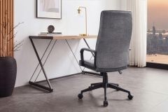 Höhenverstellbarer Bürostuhl LAZIO anthrazit Vogue Velours Samt drehbar mit Rollen