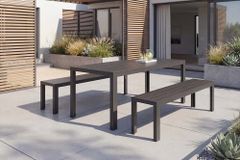 Moderner Gartentisch DESIGNO 205cm anthrazit schwarz Aluminium wetterfest