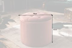 Eleganter Hocker MODERN BAROCK 50cm altrosa Samt Aufbewahrungkorb