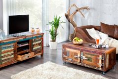 Einzigartiges TV-Board JAKARTA 150cm bunt recyceltes Massivholz