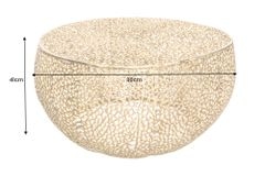Filigraner Couchtisch LEAF 80cm gold Metall handmade Blatt-Design