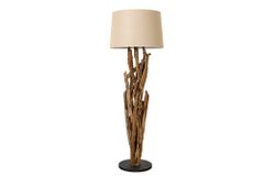 Handgefertigte Stehlampe WILD NATURE 158cm natur Treibholz Stehleuchte Leinenschirm
