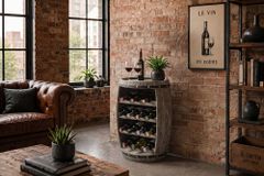 Authentisches Weinregal BODEGA 65cm natur Pinie Weinfass Shabby Chic