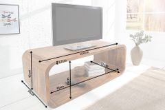 Massivholz Couchtisch CUBUS 100cm braun Sheesham stone finish TV-Board handemade