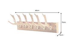 Dekorative Wandgarderobe DEER 50cm gold Metall Hirschgeweih Kleiderhaken