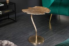Dekorativer Beistelltisch GINKGO LEAF 55cm gold handmade Metall