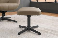 Design Hocker VOGUE 45cm taupe Kunstleder drehbar Metallbeine Fußhocker