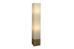 Moderne Stehlampe AGAPUNE 120cm weiß hellbraun Bambusfuß Stoffschirm