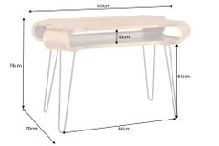 Massivholz Schreibtisch ORGANIC LIVING 120cm braun Sheesham stone finish mit Stauraum