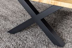 Industrial Couchtisch WILD 90cm braun Wildeichen-Optik schwarz Metall Baumkante
