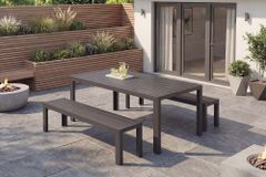 Moderner Gartentisch DESIGNO 205cm anthrazit schwarz Aluminium wetterfest
