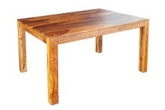 Massivholz Esstisch PURE 120cm braun Sheeshamholz stone finish einzigartige Maserung