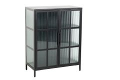 Industrial Vitrine DURA STEEL 80cm schwarz Metall Riffelglas