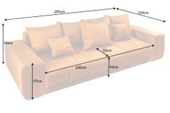 Big Sofa ELEGANCIA 285cm senfgelb Vogue Velours Samt XXL Couch inkl. Kissen Federkern
