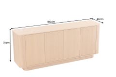 Modernes Sideboard VALHALLA WOOD 180cm natur Eichenholz Kommode