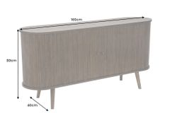 Retro Sideboard VALHALLA WOOD 160cm smoked Eichenholz Schiebetüren