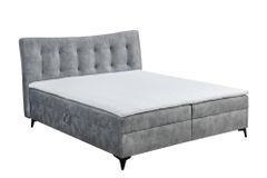 Design Boxbett DECADENCIA 180x200cm silbergrau Samt mit Stauraum Matratze Topper