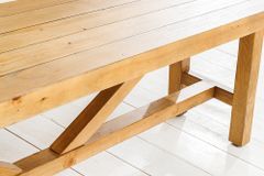 Massive Sitzbank RIVIERA 200cm natur recyceltes Pinienholz Landhaus-Stil