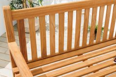 Outdoor Gartenbank EMPIRE TEAK 120cm natur Massivholz