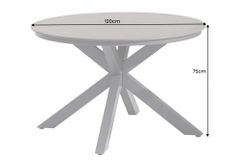 Runder In- und Outdoor Esstisch GALAXY 120cm anthrazit Keramik Aluminium Gartentisch
