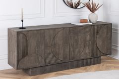 Massives Sideboard ART DECO 170cm grau Mangoholz 3D-Front
