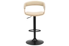 Höhenverstellbarer Barhocker MANHATTAN natur Eiche creme beige Kunstleder drehbar