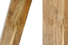 Retro Sitzhocker TURNBOCK 40cm mit Echtleder Bezug Mangoholz Hocker