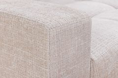 Modernes Ecksofa KENT 220cm champagner beige Chenille Cremona Federkern Wohnlandschaft mit Hocker