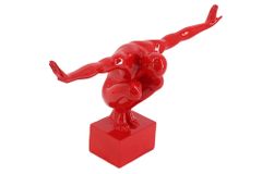 Deko-Figur HIGH DIVER 50cm rot handmade Athleten-Skulptur