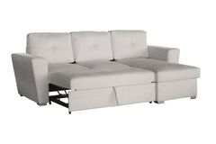 Ecksofa mit Schlaffunktion APARTMENT beidseitig aufbaubar beige Strukturstoff inkl. Stauraum