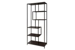 Industrial Bücherregal SLIM LINE 185cm Esche schwarz sechs Regalböden