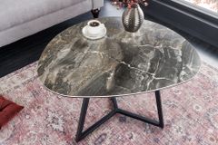 Moderner Couchtisch MARVELOUS 70cm taupe Marmor Keramik made in Italy