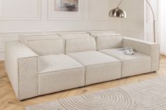 3-Sitzer Sofa BOSSA NOVA 260cm beige ocean Strukturstoff Couch inkl. Kissen