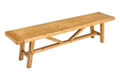 Massive Sitzbank RIVIERA 200cm natur recyceltes Pinienholz Landhaus-Stil