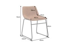 Industrial Design Stuhl DJANGO vintage braun mit Eisengestell