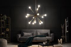 Elegante Hängelampe SPUTNIK 87cm gold mit 14 Leuchtarmen