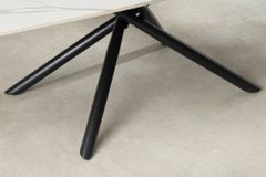Design Couchtisch OSAKA 110cm weiß Keramik schwarz Sterngestell Metall