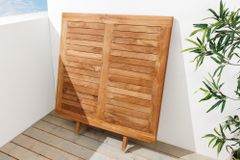 Massiver Esstisch EMPIRE TEAK 100cm natur Teakholz klappbar