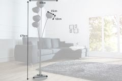 Elegante Design Stehlampe MAGMA 170cm schwarz gold Stehleuchte