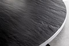 Design Couchtisch DANCING RINGS schwarz grau rund drehbar Keramik Metall