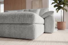 Stilvolles Big Sofa SOHO 260cm grau Chenille 4-Sitzer Couch mit Wellenunterfederung