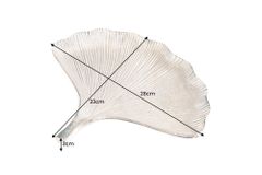 Dekoratives Schalen 3er Set GINKGO 30cm silber handmade Metall