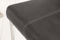 Freischwinger Stuhl SAMSON vintage grau Edelstahlrahmen mit Komfortgriff