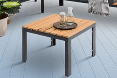Outdoor Gartentisch ORLANDO LOUNGE 60cm anthrazit natur Aluminium wetterfest