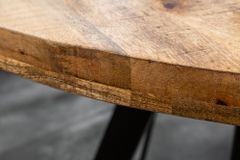 Massiver Esstisch IRON CRAFT 120cm rund natur Mangoholz