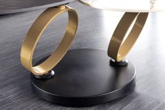 Design Couchtisch DANCING RINGS schwarz rund drehbar Pandora Keramik schwarz Metall